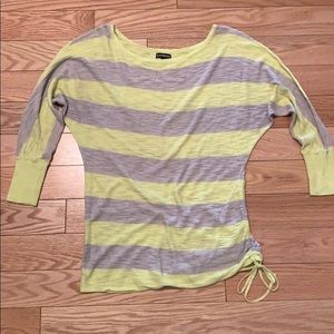 Express neon yellow and grey sweater